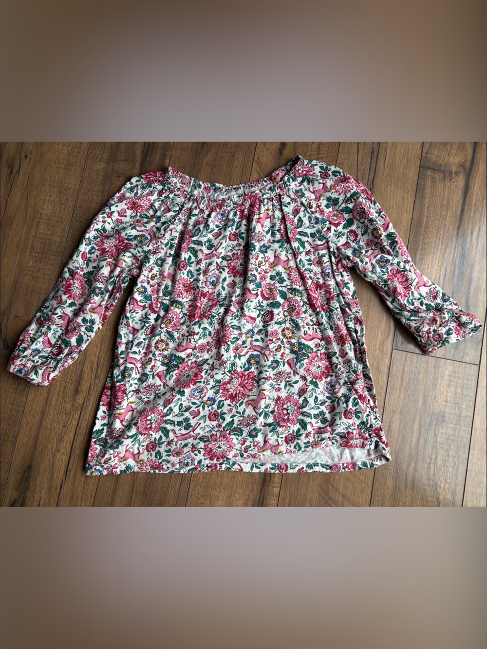 Girls’ Old Navy White Floral Off-Shoulder Top with Pink Flowers